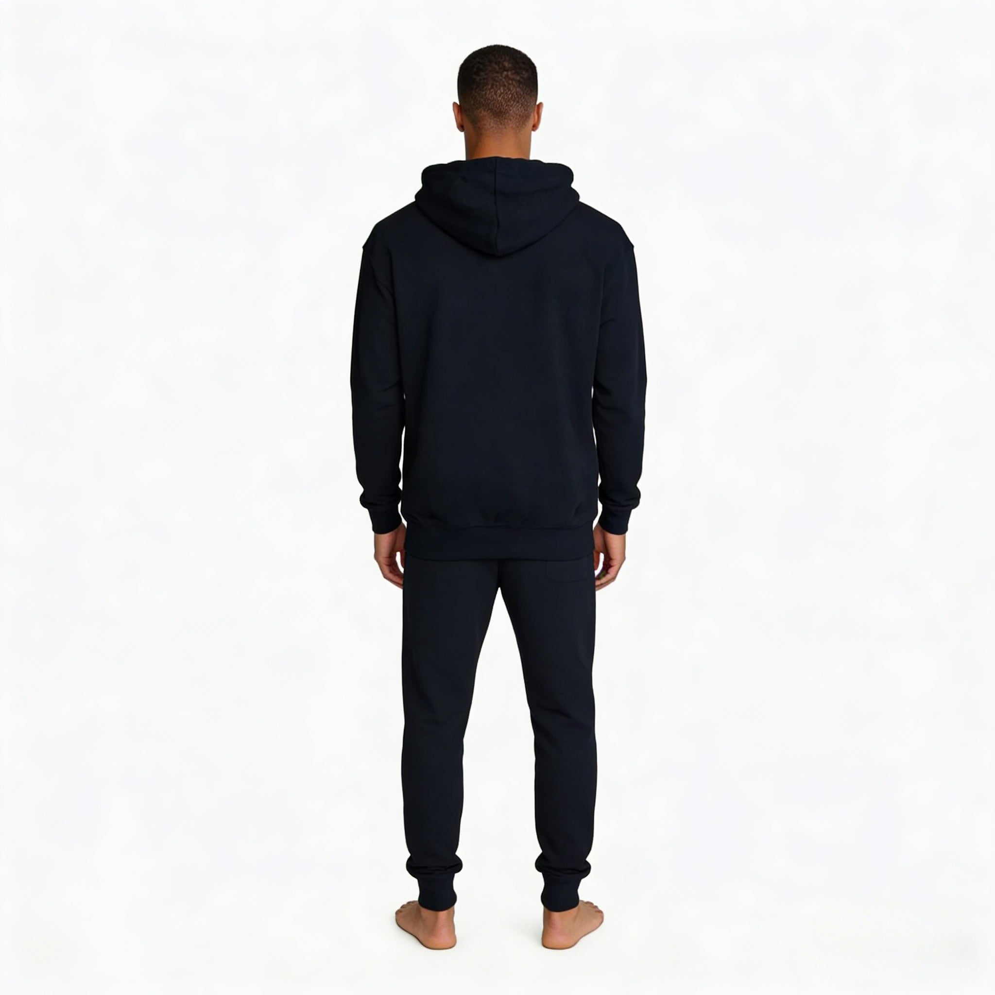 Men's oversized black gothic crest hoodie by JEVPE featuring vintage streetwear style and gothic crest design.
