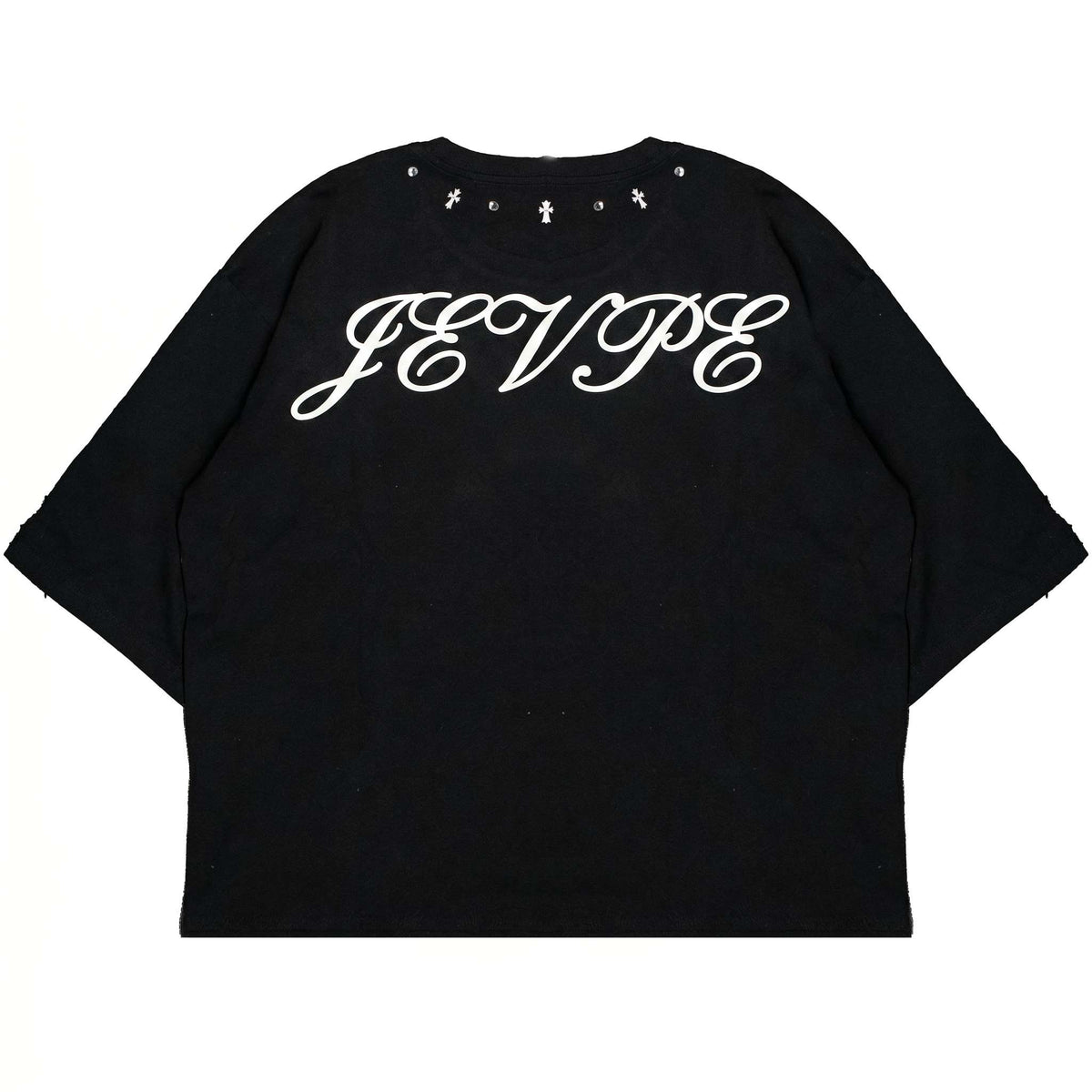 JEVPE men's oversized T-shirt featuring Greek goddess statue graphic, vintage art streetwear design on soft cotton fabric.