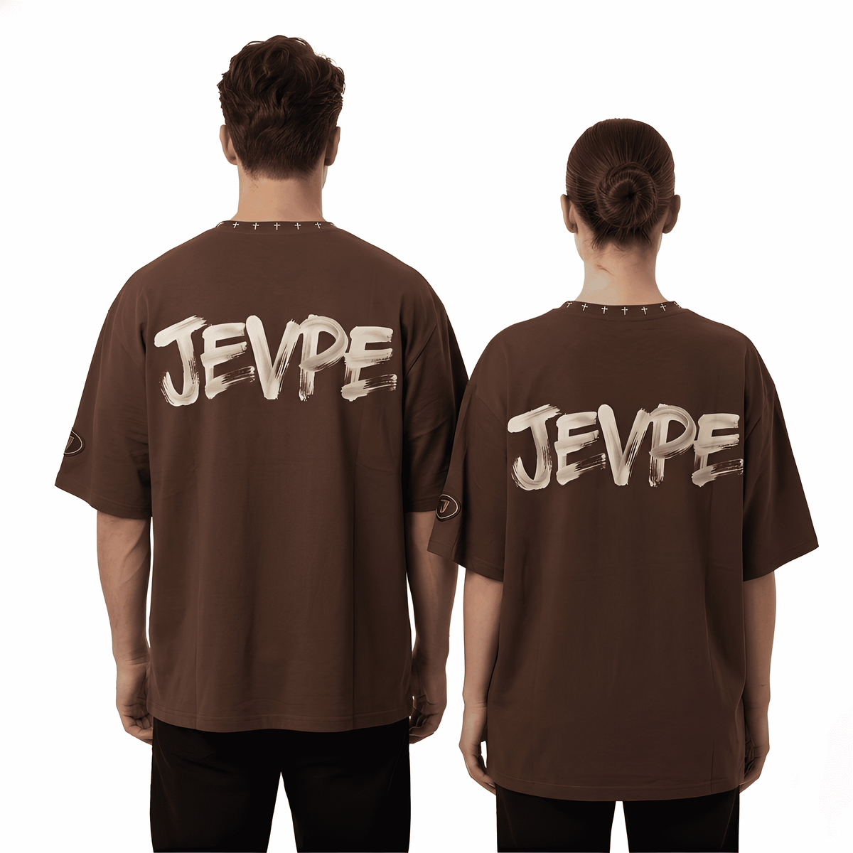 JEVPE Modelotov Time graphic oversized T-shirt featuring bold streetwear design with edgy graphic print and relaxed fit.