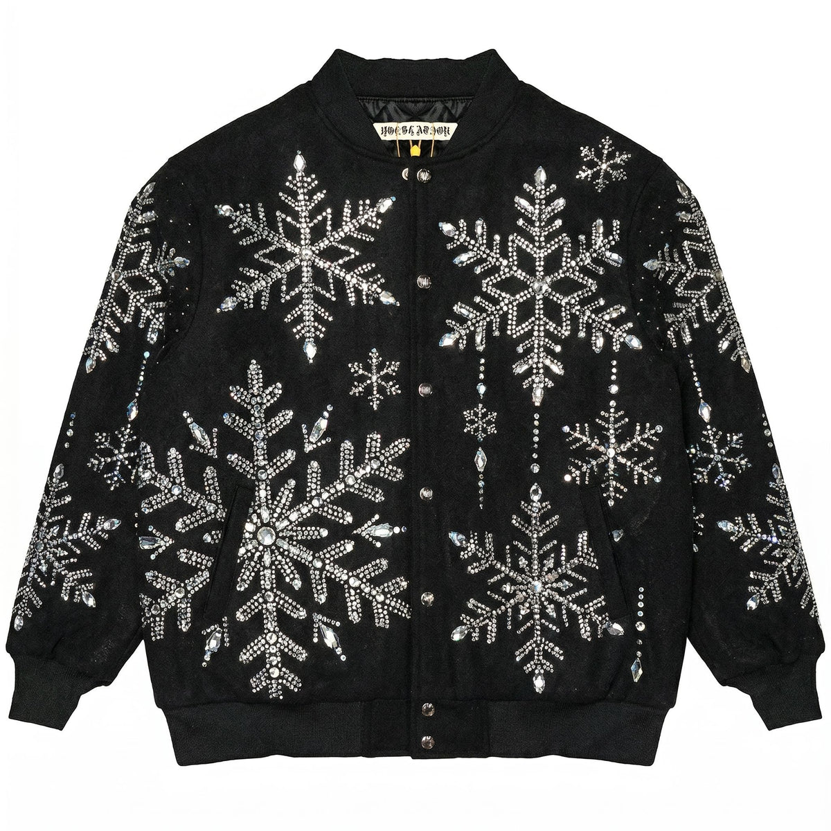 Rhinestone Snowflake Varsity Jacket by JEVPE