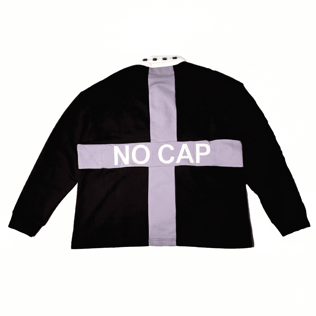 JEVPE Florida Sunshine State Series men's oversized vintage long sleeve rugby polo shirt with rhinestone embellished collar