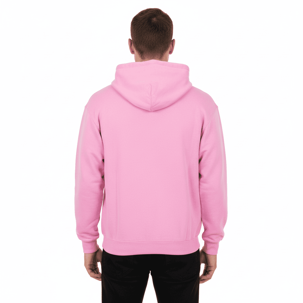 Pink oversized hooded sweatshirt by JEVPE featuring Gothic Jesus graphic, rhinestones, and multiple zippers.
