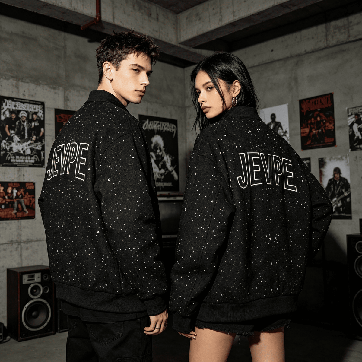 Rhinestone Snowflake Varsity Jacket by JEVPE