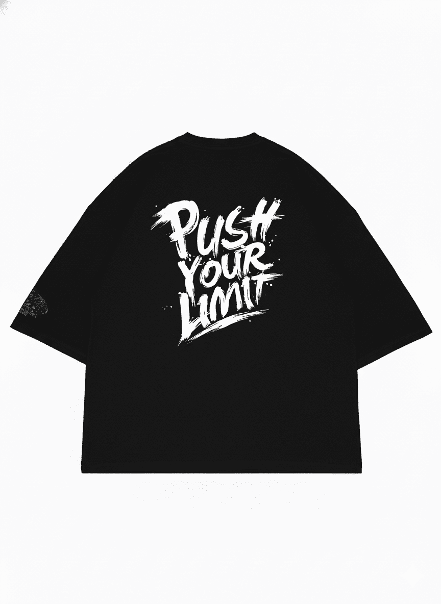 Black oversized men's T-shirt by JEVPE featuring a Doberman fist graphic and urban rebel streetwear style.