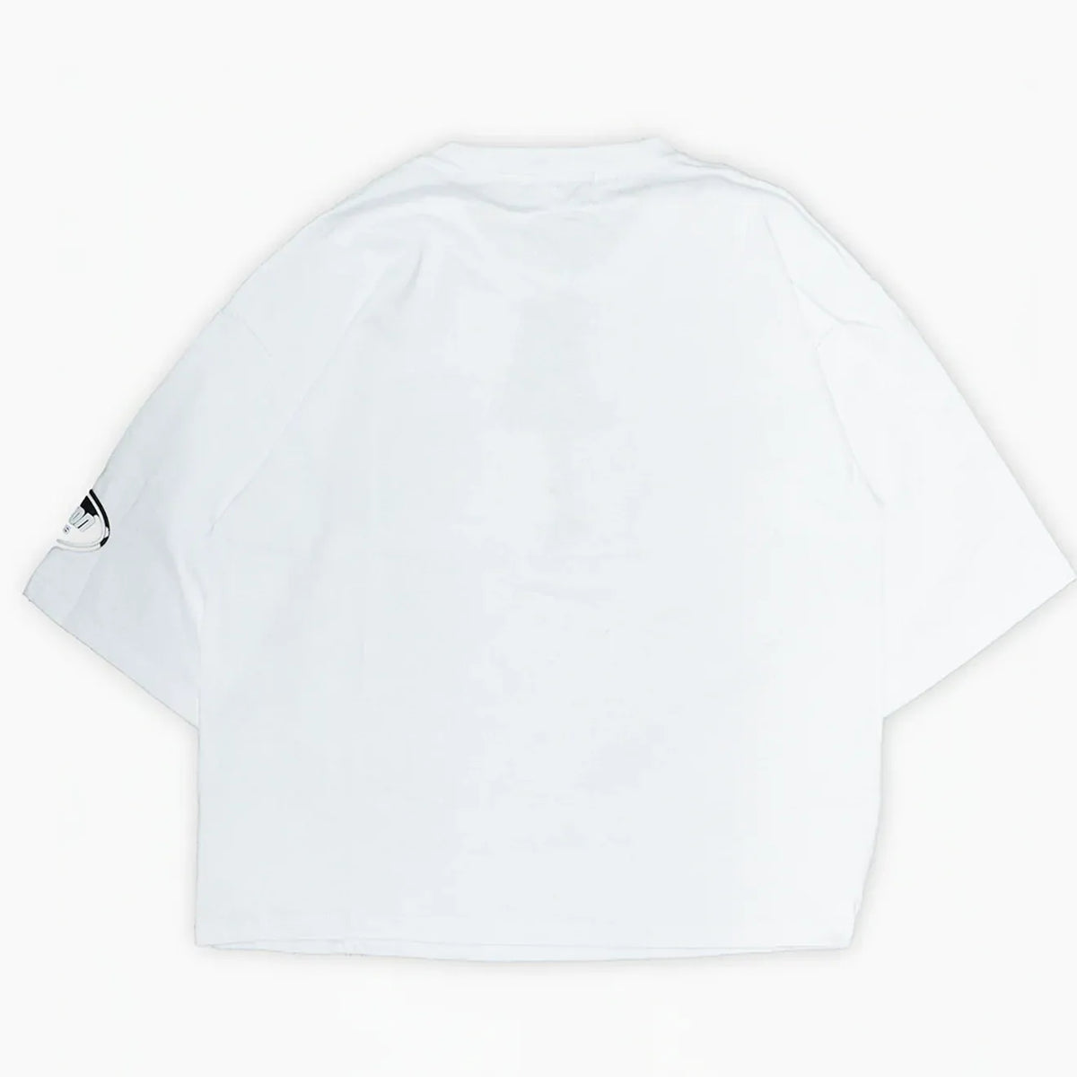 JEVPE men's white oversized street t-shirt with aggressive Doberman print, casual urban rebel style, front view
