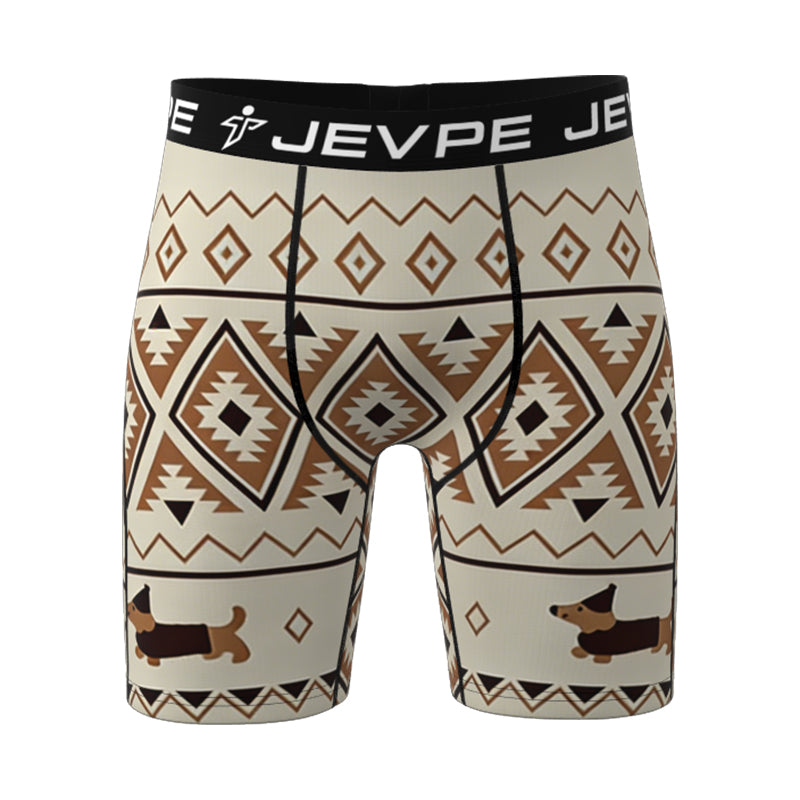 JEVPE men's Doodle 6-pack shorts with 7-inch inseam, made of soft, breathable cotton blend fabric in mixed colors.