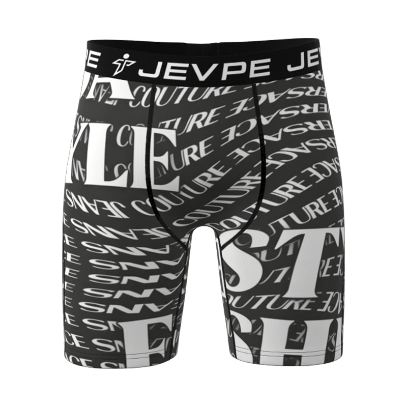 JEVPE men's doodle 6-pack of cotton blend shorts with 7-inch inseam, soft, breathable fabric, in mixed colors.