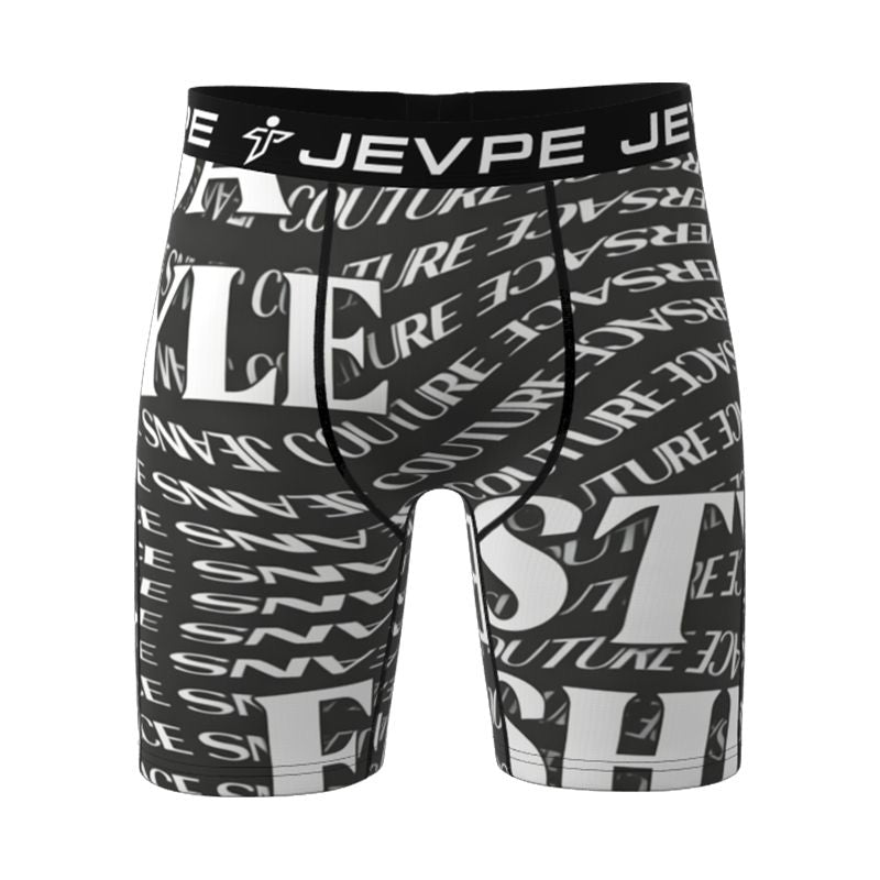 JEVPE men's doodle 6-pack of cotton blend shorts with 7-inch inseam, soft, breathable fabric, in mixed colors.