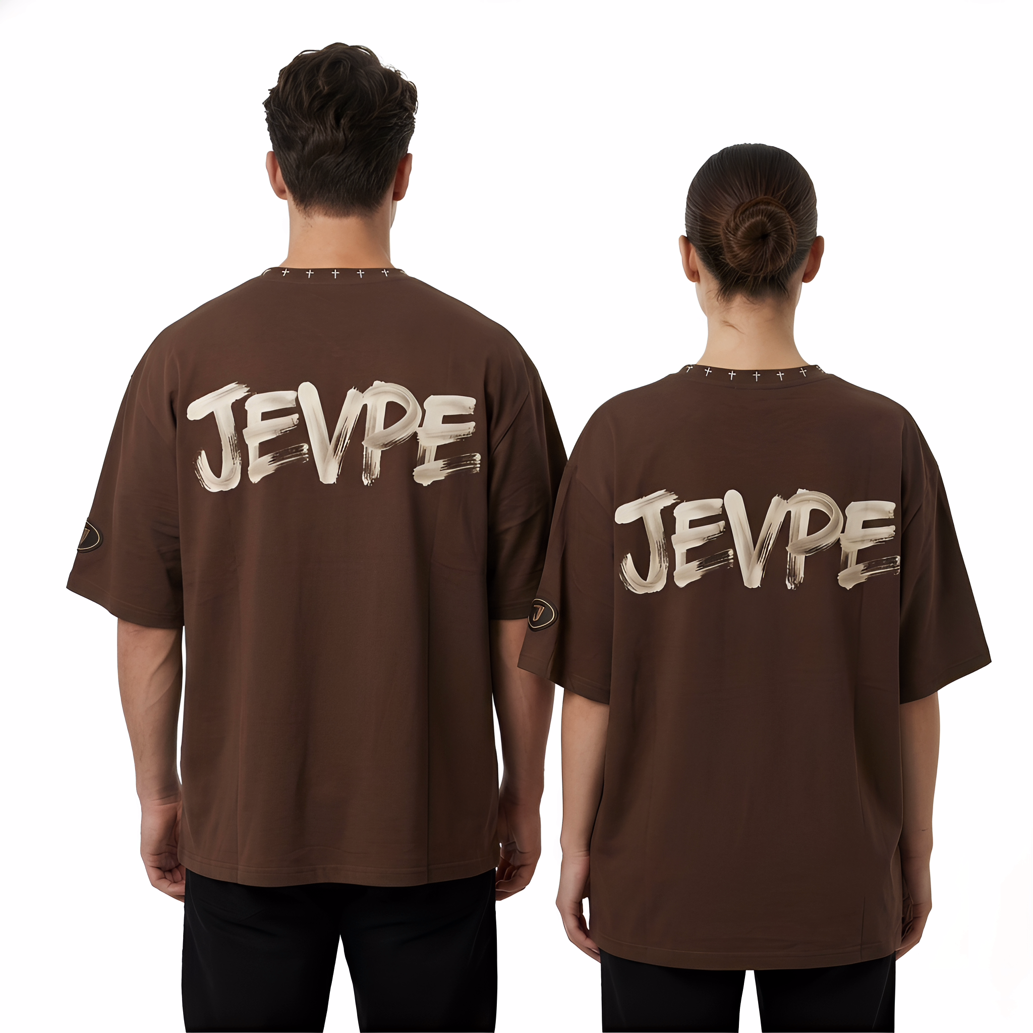 JEVPE Modelotov Time graphic oversized T-shirt featuring bold streetwear design with edgy graphic print and relaxed fit.