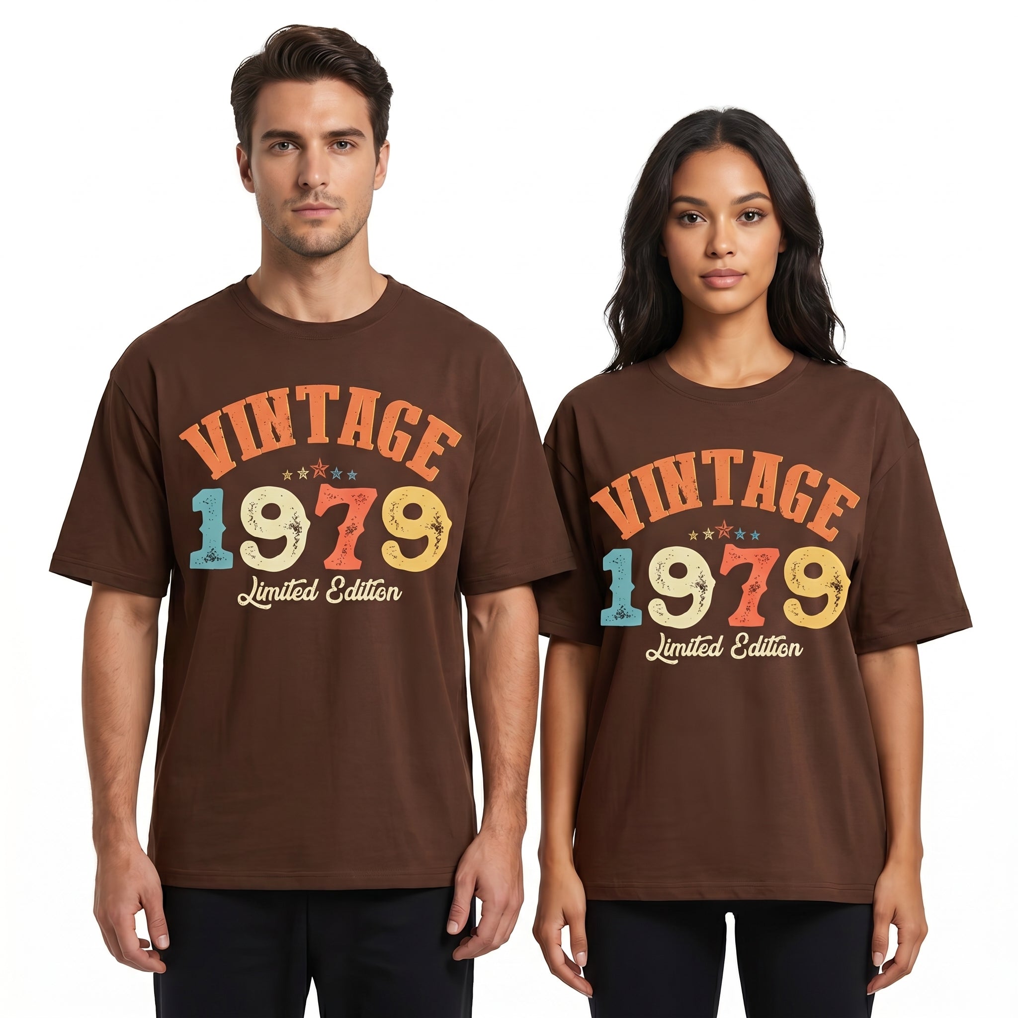 JEVPE vintage 1975 oversized T-shirt featuring retro 70s streetwear style with bold graphic design and relaxed fit.
