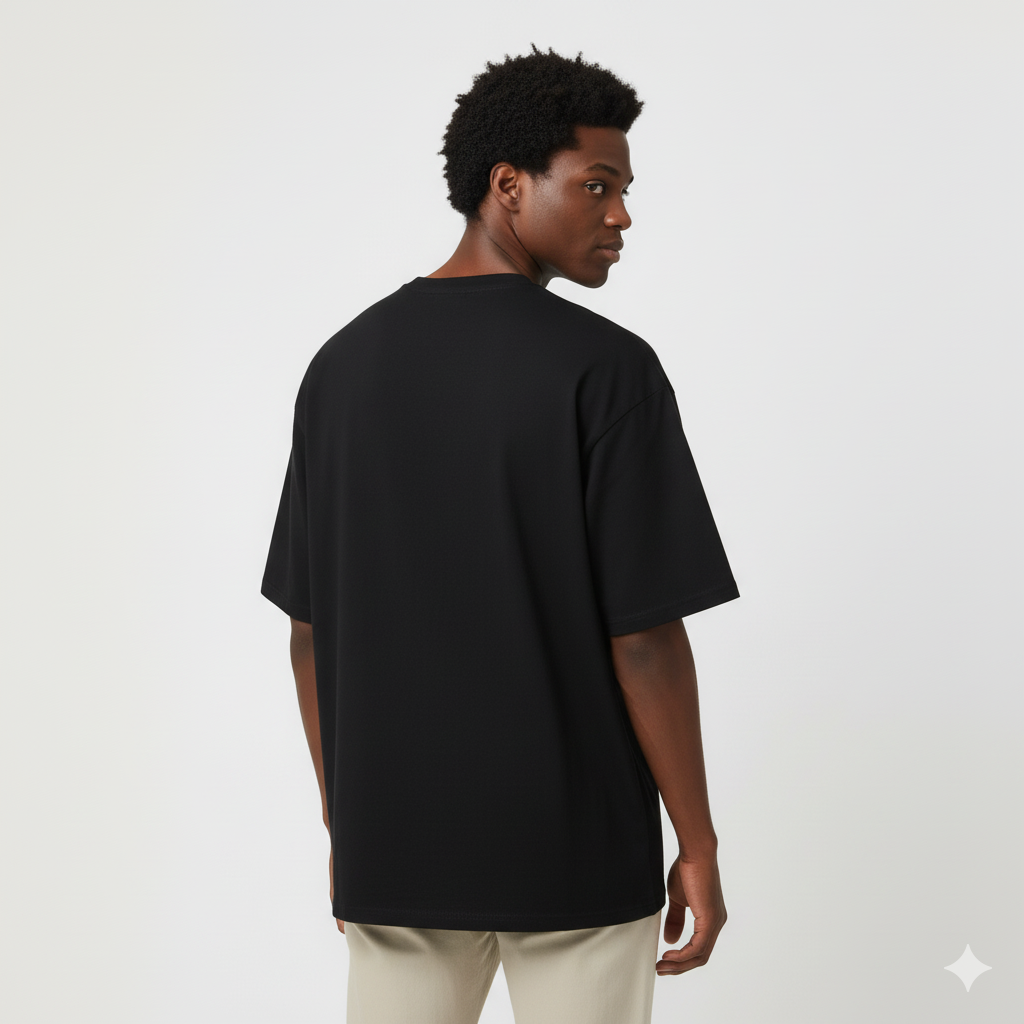 Black JEVPE Urban Graffiti Jesus "Redeemer" oversized T-shirt featuring streetwear design and bold graphic artwork.