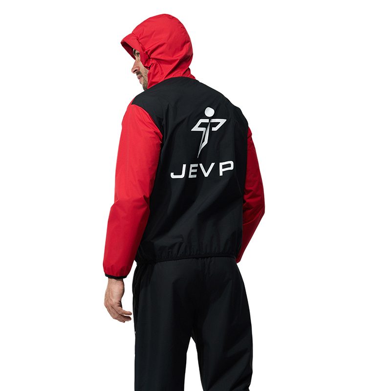 JEVPE unisex sauna suit set with jacket and pants, fitness training sportswear for workout and exercise.