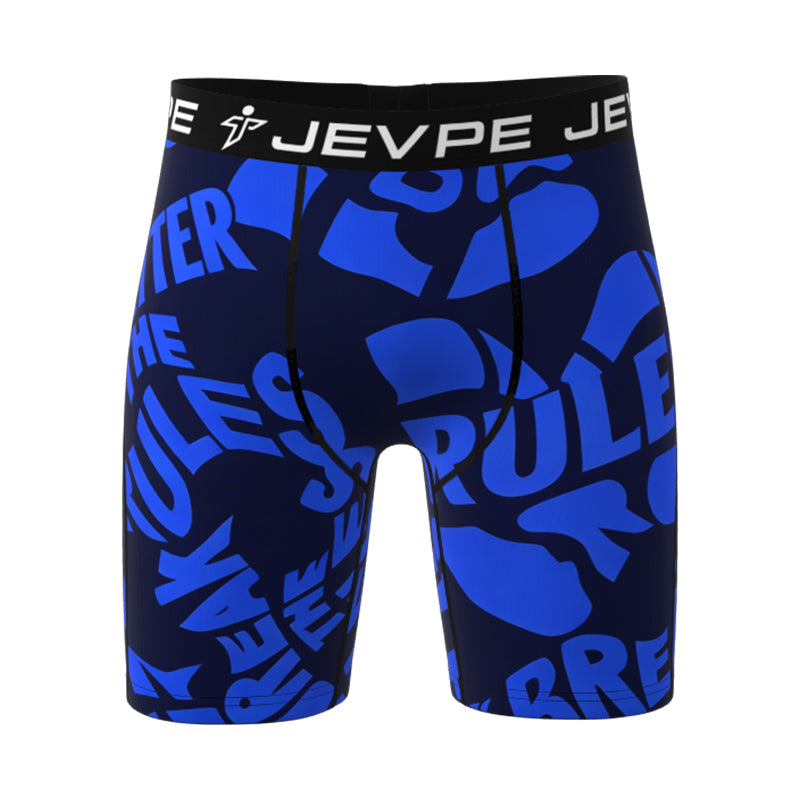 JEVPE men's 6-pack doodle boxer briefs in mixed colors, breathable, moisture-wicking fabric with 7-inch inseam, comfortable fit