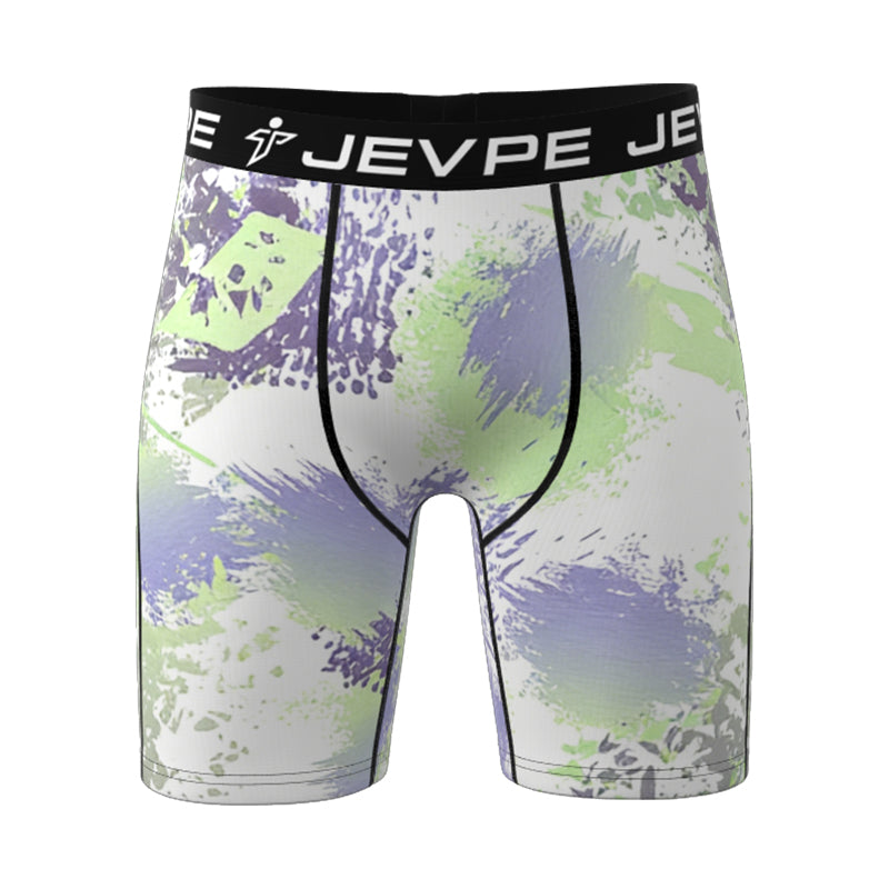 JEVPE men's 6-pack mixing colors underwear, lightweight, breathable, comfortable fabric, shown laid out flat.