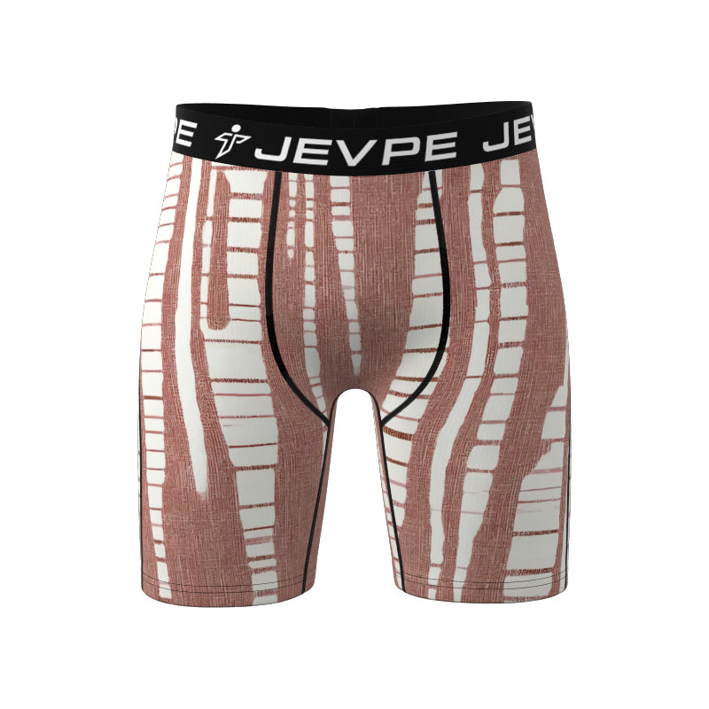 JEVPE men's 6-pack boxer briefs with 7-inch inseam, made of soft, breathable poly blend fabric, shown in a pack of six.
