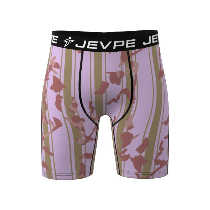 JEVPE men's 6-pack boxer briefs with 7-inch inseam, made of soft, breathable poly blend fabric, shown in a pack of six.