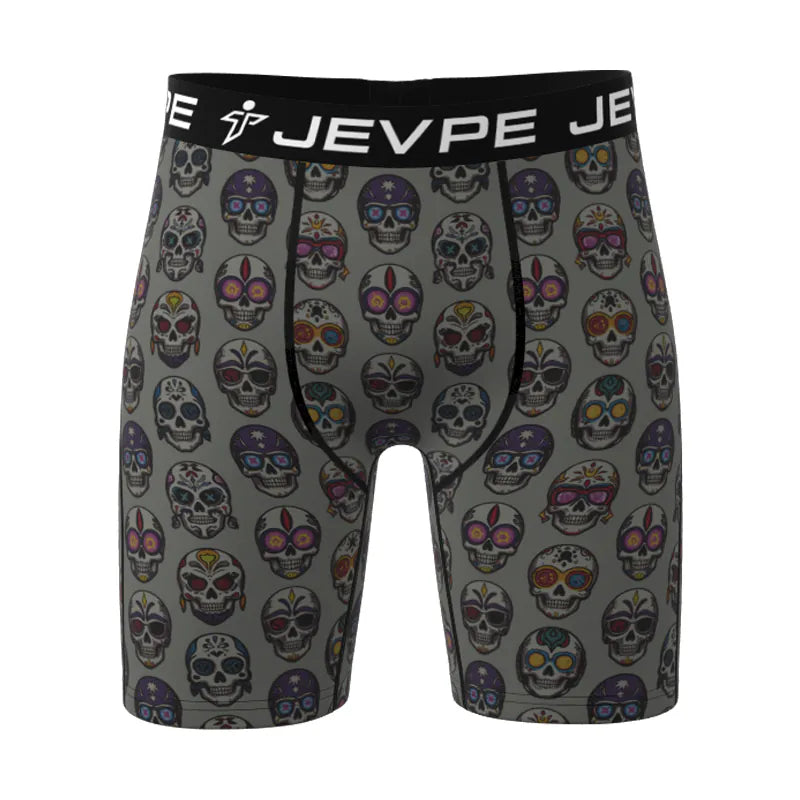 JEVPE men's pattern boxer briefs 3-pack with breathable, moisture-wicking fabric and 7-inch inseam, elastic waistband, comfortable menswear.